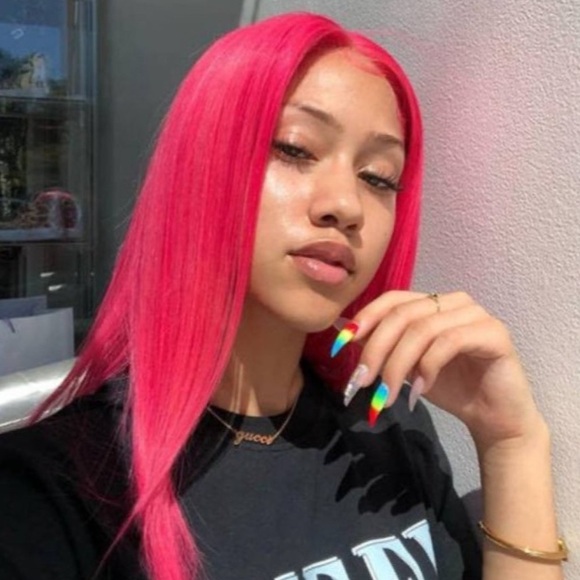 22” Pink STRAIGHT LACE FRONT WIG NEW